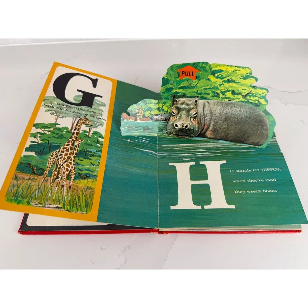 Norcross Animal-Alphabet Pop-Up Book 1967 vtg Akihito Shirakawa Hardcover ABC